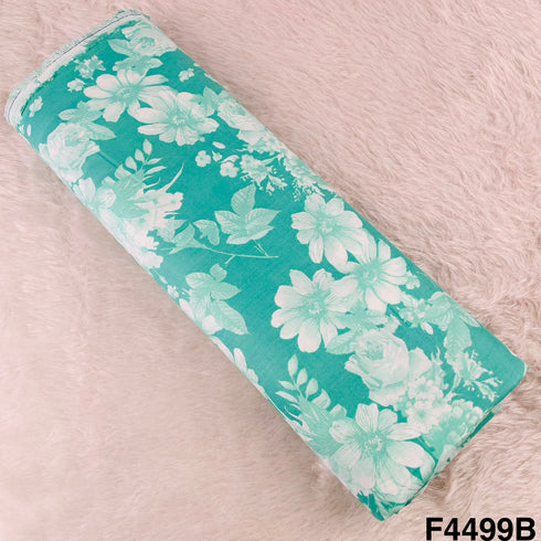 Floral Print Rayon Cotton Fabric- F4499